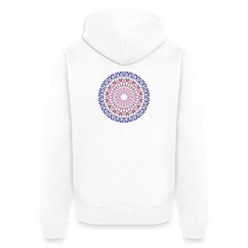 Mandala - Unisex Premium Bio Zip Hoodie - Weiß - Hinten - Thijin (182cm)