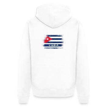 Kuba Vintage Design / Flagge - Unisex Premium Bio Zip Hoodie - Weiß - Hinten - Thijin (182cm)