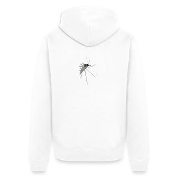 Detailreiche Moskitoillustration - Unisex Premium Bio Zip Hoodie - Weiß - Hinten - Thijin (182cm)