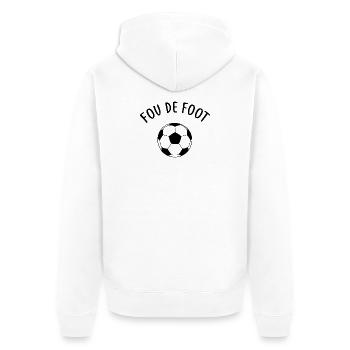 FUßBALLFAN - Unisex Premium Bio Zip Hoodie - Weiß - Hinten - Thijin (182cm)