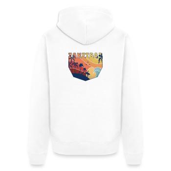 Surfer Design / Geschenk - Unisex Premium Bio Zip Hoodie - Weiß - Hinten - Thijin (182cm)