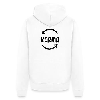 Karma Wiedergeburt Buddhismus Spiritualität Spruch - Unisex Premium Bio Zip Hoodie - Weiß - Hinten - Thijin (182cm)