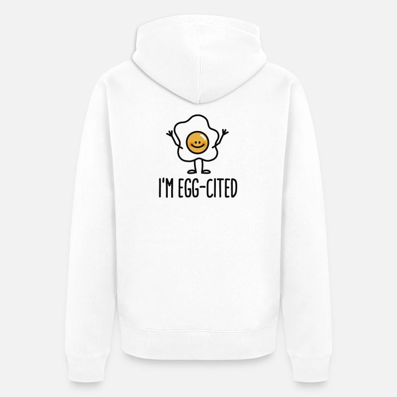I'm EGG-cited - Veste à capuche bio Premium Unisexe - blanc