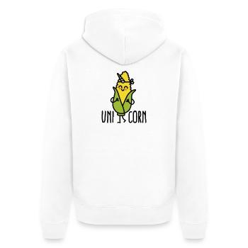 Wannabe uni-corn ( Unicorn ) - Unisex Premium Organic Zip Hoodie - white - Back - Thijin (182cm)
