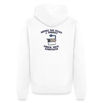 Project Project Manager Planning Funny Sayings Fun - Unisex Premium Organic Zip Hoodie - white - Back - Thijin (182cm)