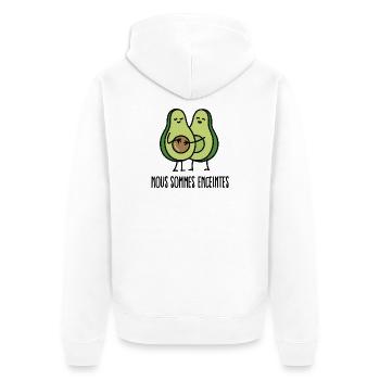 Nous sommes enceintes (avocat) - Veste à capuche bio Premium Unisexe - blanc - Dos - Thijin (182cm)