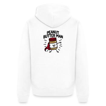 Peanut butter man (place on light background) - Veste à capuche bio Premium Unisexe - blanc - Dos - Thijin (182cm)