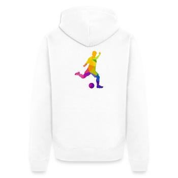 Fussball Fussballer Fussballspieler Fussballfan - Unisex Premium Bio Zip Hoodie - Weiß - Hinten - Thijin (182cm)