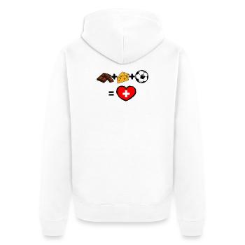 Équipe nationale de football de la Suisse - Veste à capuche bio Premium Unisexe - blanc - Dos - Thijin (182cm)