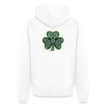 Celtic Shamrock - Unisex Premium Organic Zip Hoodie - white - Back - Thijin (182cm)