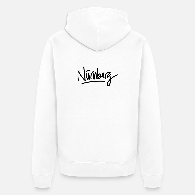 Nuremberg - écriture - Veste à capuche bio Premium Unisexe - blanc