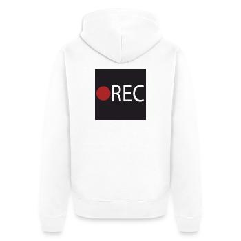 Enregistrement d'enregistrement REC - Veste à capuche bio Premium Unisexe - blanc - Dos - Thijin (182cm)