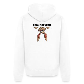 Frohe Ostern Osterhase Osterhäschen Sprüche - Unisex Premium Bio Zip Hoodie - Weiß - Hinten - Thijin (182cm)