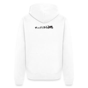 Motorrad Evolution Entwicklung Motorräder Lustig - Unisex Premium Bio Zip Hoodie - Weiß - Hinten - Thijin (182cm)