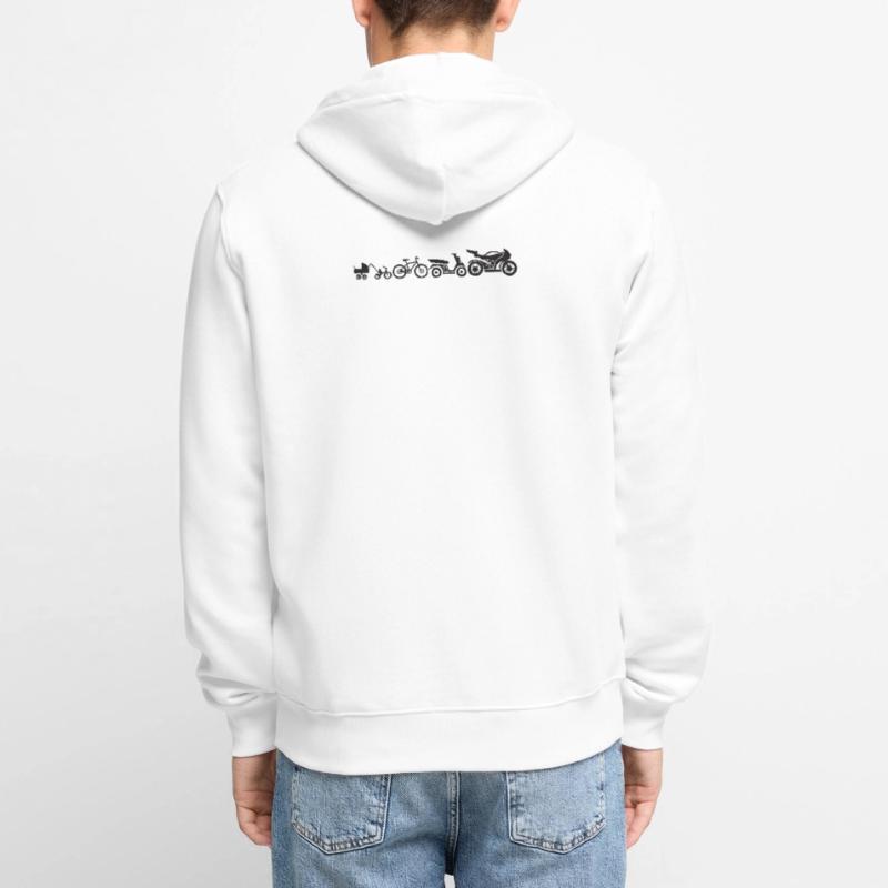 Motorcycle Evolution Development Motorcycles Funny Veste à capuche bio Premium Unisexe