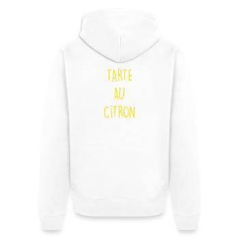 TARTE AU CITRON Zitronenkuchen - Unisex Premium Bio Zip Hoodie - Weiß - Hinten - Thijin (182cm)