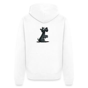 Happy Scottish Terrier I Scottie chiens cadeau - Veste à capuche bio Premium Unisexe - blanc - Dos - Thijin (182cm)