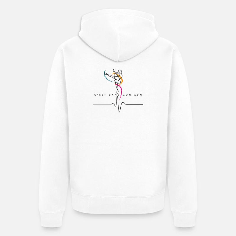 t-shirt danse design original c’est dans mon adn - Veste à capuche bio Premium Unisexe - blanc