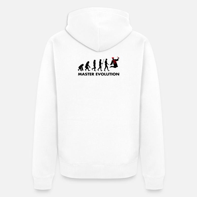 Master evolution exam passed school graduation - Unisex Premium Organic Zip Hoodie - white