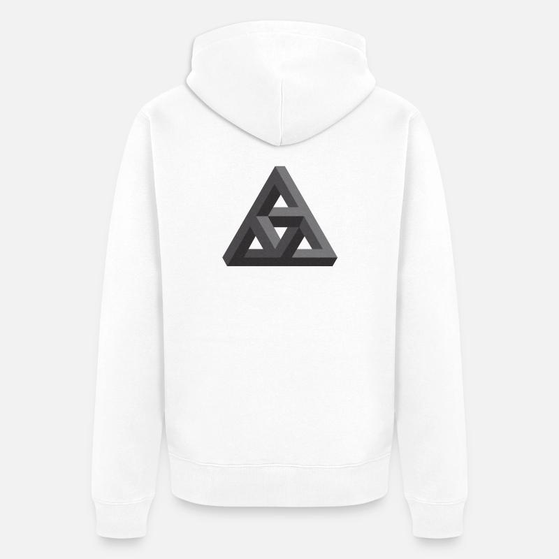 Fascinante pyramide de Penrose en gris - Veste à capuche bio Premium Unisexe - blanc