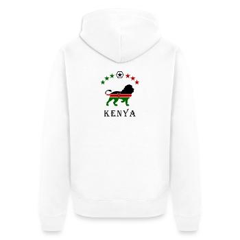 Kenia Löwen Design - Unisex Premium Bio Zip Hoodie - Weiß - Hinten - Thijin (182cm)