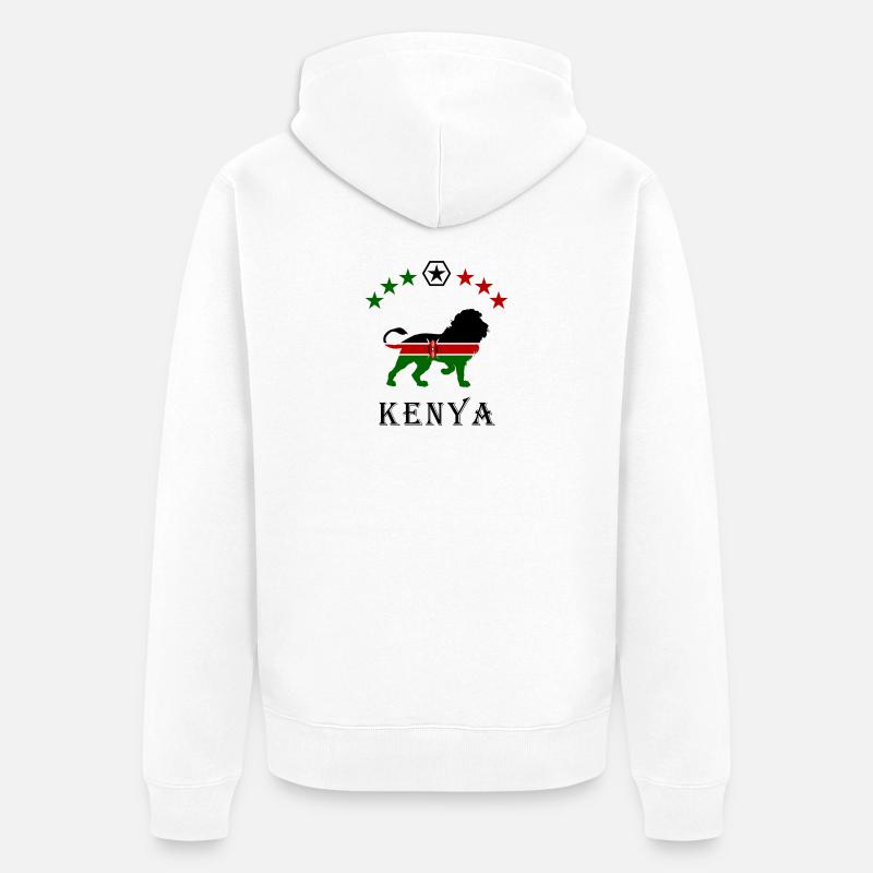 Conception de lion du Kenya - Veste à capuche bio Premium Unisexe - blanc