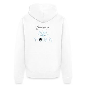 I have YOGA - Unisex Premium Organic Zip Hoodie - white - Back - Thijin (182cm)