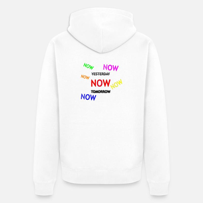 Dynamische Erinnerungstext-Illustration - Unisex Premium Bio Zip Hoodie - Weiß