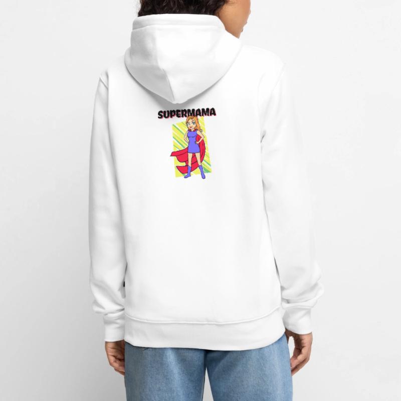 Supermama Beste Mutter Muttertag Statement Mama Unisex Premium Bio Zip Hoodie