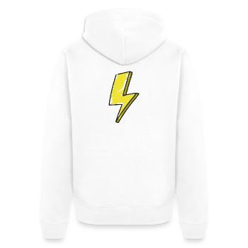 Lightning - illustration - Unisex Premium Organic Zip Hoodie - white - Back - Thijin (182cm)