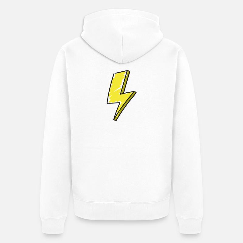 Blitz - Illustration - Unisex Premium Bio Zip Hoodie - Weiß