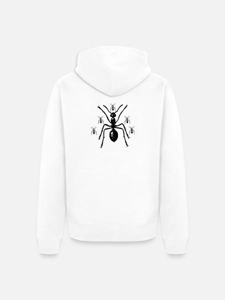 Mrówka Owad Środowisko zwierząt Natura - Ekologiczna rozpinana bluza z kapturem Premium unisex - biały