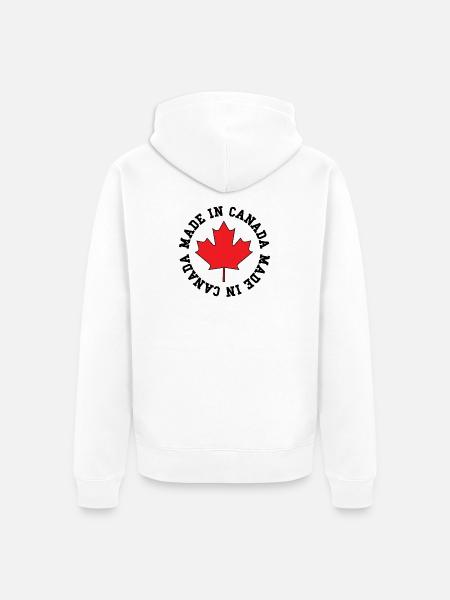 Made in Canada – Maple Leaf Statement - Unisex Premium Organic Zip Hoodie - white