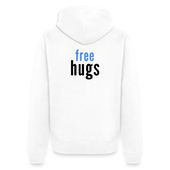 free hugs - Unisex Premium Bio Zip Hoodie - Weiß - Hinten - Thijin (182cm)