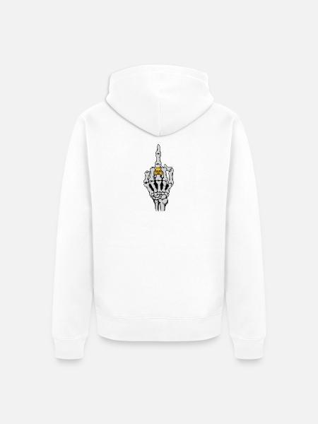 Rock rocker heavy metal hard rock skelet - Uniseks Premium bio ziphoodie - wit