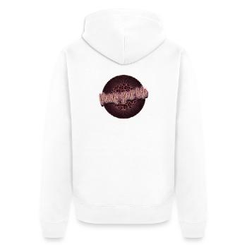 Pinup your Life - Leopard Pink - Unisex Premium Bio Zip Hoodie - Weiß - Hinten - Thijin (182cm)