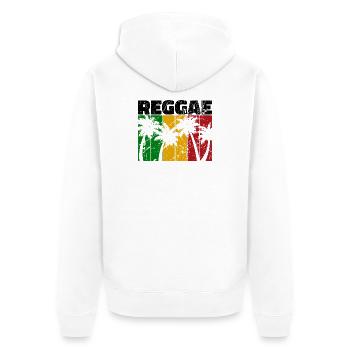 Reggae Karibik Jamaika Reggaemusik Musik Vintage - Unisex Premium Bio Zip Hoodie - Weiß - Hinten - Thijin (182cm)