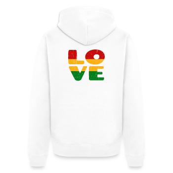 J’aime la Jamaïque Reggae Reggae Musique Rasta - Veste à capuche bio Premium Unisexe - blanc - Dos - Thijin (182cm)