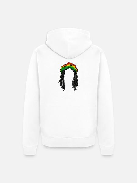 Rasta Rastafarian Reggae Jamaica Chilling Hair Jah - Ekologisk premiumluvjack unisex - vit