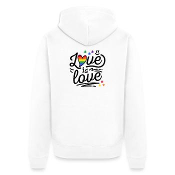 Toleranz Lgbt Regenbogenfahne Schwul Stolz Ehe - Unisex Premium Bio Zip Hoodie - Weiß - Hinten - Thijin (182cm)
