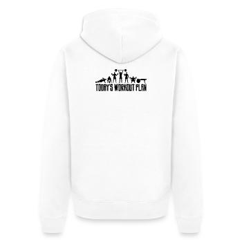 Dumbbell workout weightlifting toning workout - Unisex Premium Organic Zip Hoodie - white - Back - Thijin (182cm)
