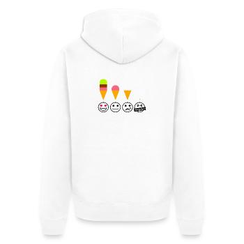 Glace Émotions Glace Drôle Drôle Été Joie - Veste à capuche bio Premium Unisexe - blanc - Dos - Thijin (182cm)