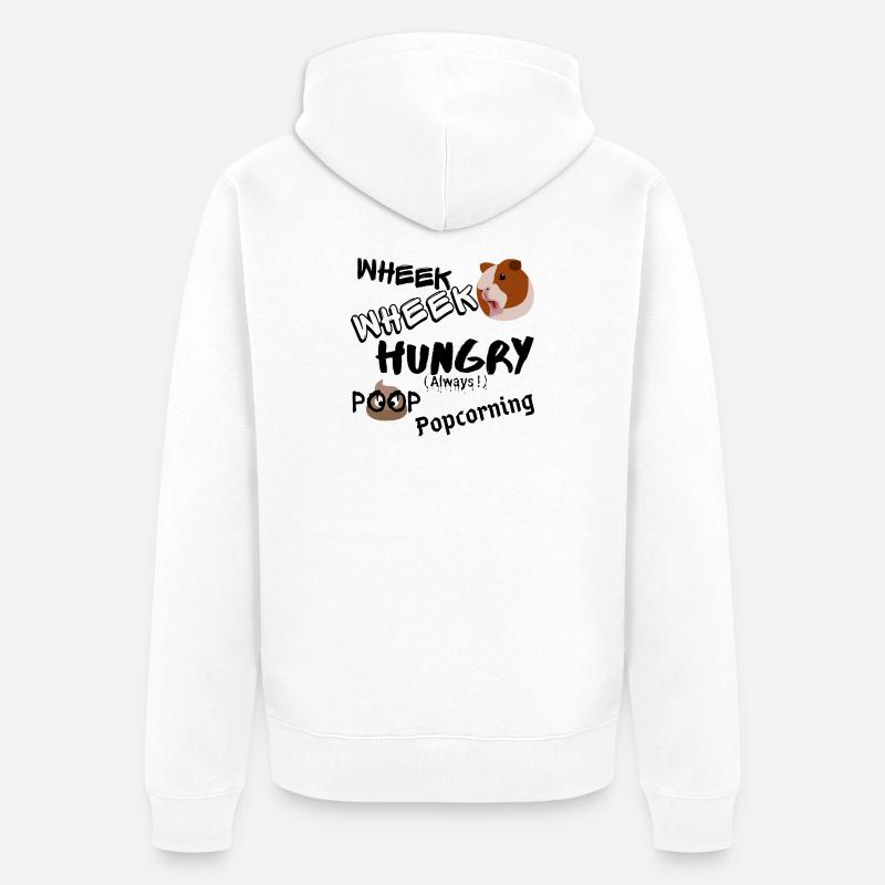 Cadeau Cochon d'inde heureux - Veste à capuche bio Premium Unisexe - blanc