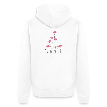 Coquelicots aquarelle pour la mode féminine - Veste à capuche bio Premium Unisexe - blanc - Dos - Thijin (182cm)