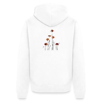 Coquelicots Silhouette Design - Veste à capuche bio Premium Unisexe - blanc - Dos - Thijin (182cm)