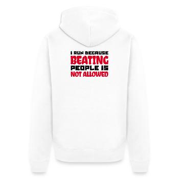 Course course jogging marathon drôle disant sport - Veste à capuche bio Premium Unisexe - blanc - Dos - Thijin (182cm)