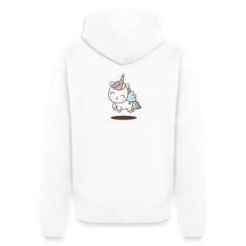 Unicorn with Wings and Colored Horn - Unisex Premium Organic Zip Hoodie - white - Back - Thijin (182cm)