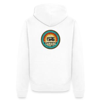 Camping Vintage Design / Geschenkidee - Unisex Premium Bio Zip Hoodie - Weiß - Hinten - Thijin (182cm)