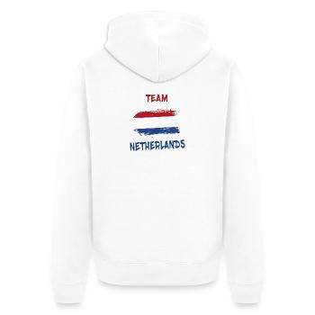 Design / idée cadeau Team Netherlands - Veste à capuche bio Premium Unisexe - blanc - Dos - Thijin (182cm)