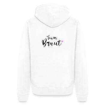 Team Braut für JGA Junggesellinnenabschied - Unisex Premium Bio Zip Hoodie - Weiß - Hinten - Thijin (182cm)